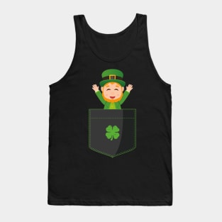 Pocket Leprechaun Funny St Patricks Day Tank Top